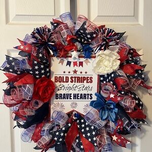 Festive Stars and Stripes Wreath